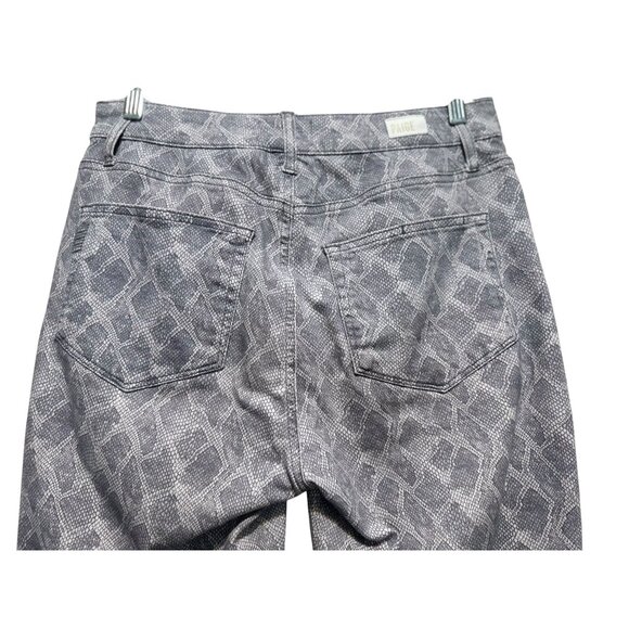 Paige Hoxton Slim Snake Print Pants Womens 30 Gray High Rise Straigh Leg Western - Picture 9 of 14